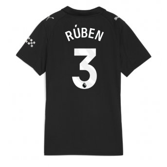 Billige Fotballdrakt Manchester City Ruben Dias #3 Replika Bortedrakt Dame 2025-26 Kortermet
